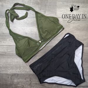 CharmLeaks High Waist Halter Bikini Swimsuit Size XL